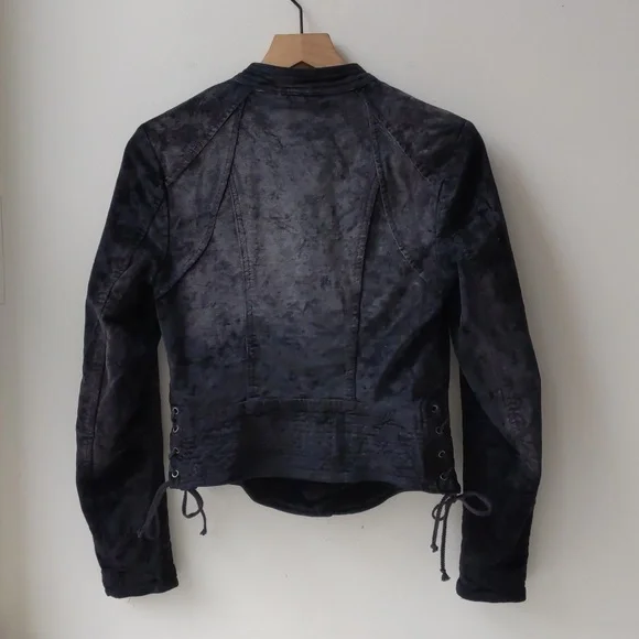 Free People Moto Jacket Black Velvet Women's XS - Picture 3 of 6